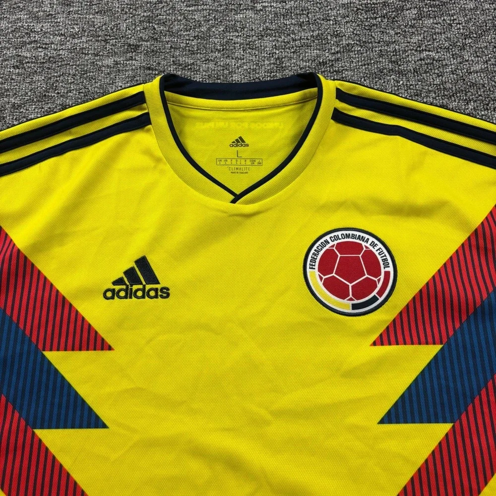 2018 Adidas Colombia National Team Soccer Jersey Size Large Yellow Climalite
